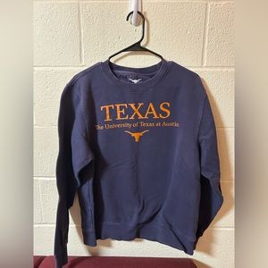 UT Austin Navy Blue Sweatshirt With Longhorn Orange Letters